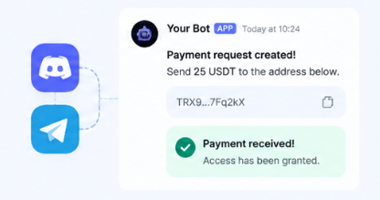 Discord and Telegram bot cryptocurrency payment request